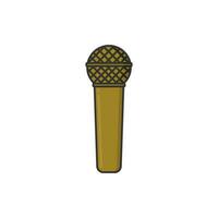 Microphone vector. Cartoon microphone icon with on white background. Icon for web design, apps, sticker, banner, poster, printing usage and part of logo. vector