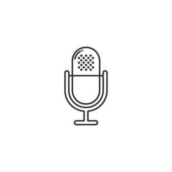 Podcast vector. Outline podcast icon with on white background. Icon for web design, apps, sticker, banner, poster, printing usage and part of logo. vector