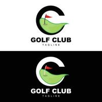 logotipo de pelota de golf, golf de palo vectorial. juego de deportes al aire libre, diseño de disciplina, plantilla de icono vector