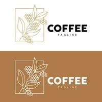 Coffee Logo, Coffee Tree Design, Cafe Drink Vector, Icon Brand Illustration Symbol vector