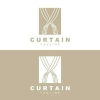 Home And Exhibition Curtain Logo Design, Building Decoration Vector Illustration