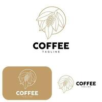 café logo, café árbol diseño, café bebida vector, icono marca ilustración símbolo vector