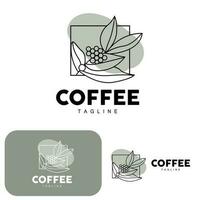 café logo, café árbol diseño, café bebida vector, icono marca ilustración símbolo vector