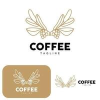 Coffee Logo, Coffee Tree Design, Cafe Drink Vector, Icon Brand Illustration Symbol vector