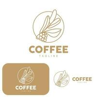 café logo, café árbol diseño, café bebida vector, icono marca ilustración símbolo vector