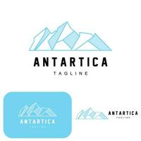 montaña logo, antártico iceberg logo diseño, naturaleza paisaje vector, producto marca ilustración icono vector