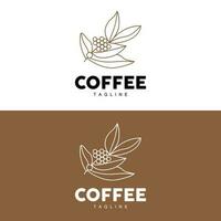 café logo, café árbol diseño, café bebida vector, icono marca ilustración símbolo vector