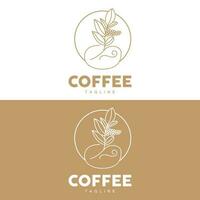 café logo, café árbol diseño, café bebida vector, icono marca ilustración símbolo vector