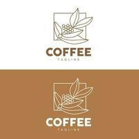 café logo, café árbol diseño, café bebida vector, icono marca ilustración símbolo vector