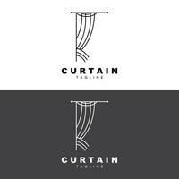 Home And Exhibition Curtain Logo Design, Building Decoration Vector Illustration