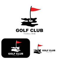 logotipo de pelota de golf, golf de palo vectorial. juego de deportes al aire libre, diseño de disciplina, plantilla de icono vector