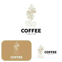 Coffee Logo, Coffee Tree Design, Cafe Drink Vector, Icon Brand Illustration Symbol vector