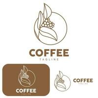 Coffee Logo, Coffee Tree Design, Cafe Drink Vector, Icon Brand Illustration Symbol vector