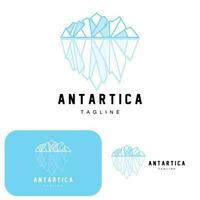 montaña logo, antártico iceberg logo diseño, naturaleza paisaje vector, producto marca ilustración icono vector