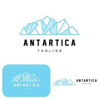 montaña logo, antártico iceberg logo diseño, naturaleza paisaje vector, producto marca ilustración icono vector