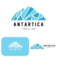 montaña logo, antártico iceberg logo diseño, naturaleza paisaje vector, producto marca ilustración icono vector