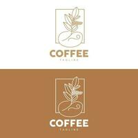 café logo, café árbol diseño, café bebida vector, icono marca ilustración símbolo vector