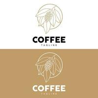 café logo, café árbol diseño, café bebida vector, icono marca ilustración símbolo vector