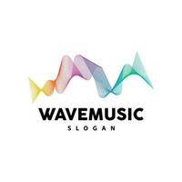 Music Wave Logo, Simple Elegant Gradient Line Design, Music Equalizer Vector, Symbol Template Icon vector