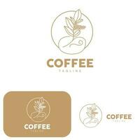 Coffee Logo, Coffee Tree Design, Cafe Drink Vector, Icon Brand Illustration Symbol vector