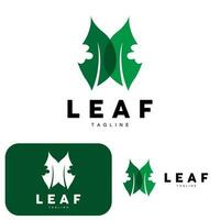 Green Leaf Logo, Ecology Natural Plant Vector, Nature Design, Illustration Template Icon vector