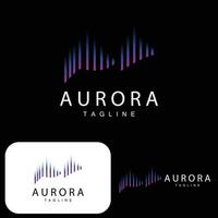 Aurora logo, sencillo diseño increíble natural paisaje de Aurora, vector icono plantilla, ilustración