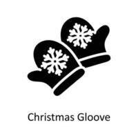 Christmas Gloves vector Solid Icon Design illustration. Christmas Symbol on White background EPS 10 File