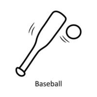 béisbol vector contorno icono diseño ilustración. olímpico símbolo en blanco antecedentes eps 10 archivo