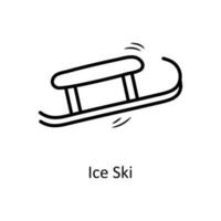 Ice Ski vector outline Icon Design illustration. Olympic Symbol on White background EPS 10 File