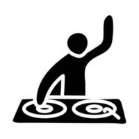 Dj vector Solid Icon Design illustration. Party and Celebrate Symbol on White background EPS 10 File