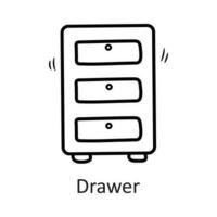 Drawer vector outline Icon Design illustration. Stationery Symbol on White background EPS 10 File