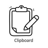 Clipboard vector outline Icon Design illustration. Stationery Symbol on White background EPS 10 File