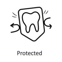 Protected vector outline Icon Design illustration. Dentist Symbol on White background EPS 10 File
