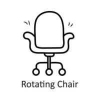 Rotating Chair vector outline Icon Design illustration. Stationery Symbol on White background EPS 10 File