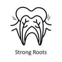Strong Roots vector outline Icon Design illustration. Dentist Symbol on White background EPS 10 File