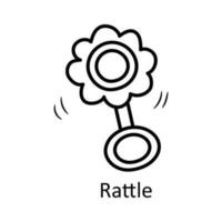 Rattle vector outline Icon Design illustration. Toys Symbol on White background EPS 10 File