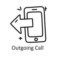 Outgoing Call vector outline Icon Design illustration. Communication Symbol on White background EPS 10 File