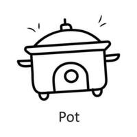 Pot vector outline Icon Design illustration. Household Symbol on White background EPS 10 File