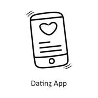 Dating App vector outline Icon Design illustration. New Year Symbol on White background EPS 10 File