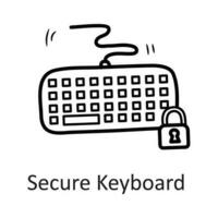 Secure Keyboard  vector outline Icon Design illustration. Security Symbol on White background EPS 10 File