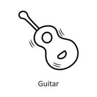 Guitar vector outline Icon Design illustration. New Year Symbol on White background EPS 10 File