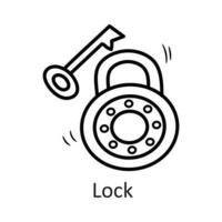 Lock vector outline Icon Design illustration. Security Symbol on White background EPS 10 File
