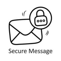 Secure Message vector outline Icon Design illustration. Security Symbol on White background EPS 10 File