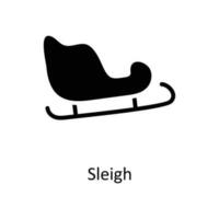 Sleigh vector Solid Icon Design illustration. Christmas Symbol on White background EPS 10 File