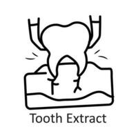 Tooth Extract vector outline Icon Design illustration. Dentist Symbol on White background EPS 10 File vector outline Icon Design illustration. Dentist Symbol on White background EPS 10 File