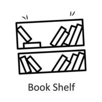 Book Shelf vector outline Icon Design illustration. Household Symbol on White background EPS 10 File