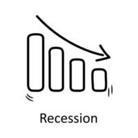 Recession  vector outline Icon Design illustration. Business Symbol on White background EPS 10 File