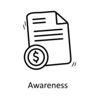 Awareness  vector outline Icon Design illustration. Business Symbol on White background EPS 10 File