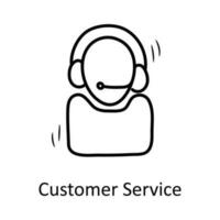 Customer Service  vector outline Icon Design illustration. Business Symbol on White background EPS 10 File