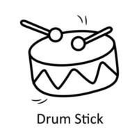 Drum Stick vector outline Icon Design illustration. Toys Symbol on White background EPS 10 File